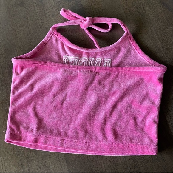 Y2k velour Angel halter top - Picture 2 of 5